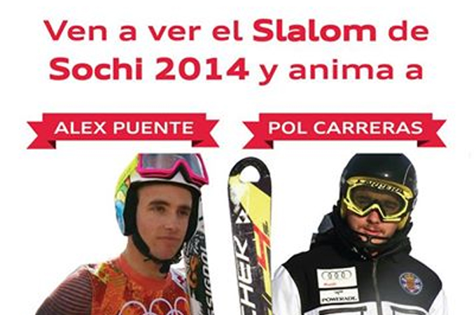 Pantalla gigante para seguir el Slalom de Sochi 2014 de Alex Puente y Pol Carreras